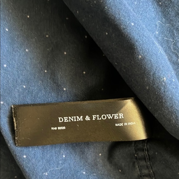 Denim & Flower Blue Casual Button Down Shirt 310 - Picture 11 of 12